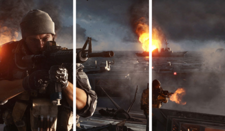 لوحة Battlefield – ثلاثة قطع – برشة أحجام | ديكور دارك