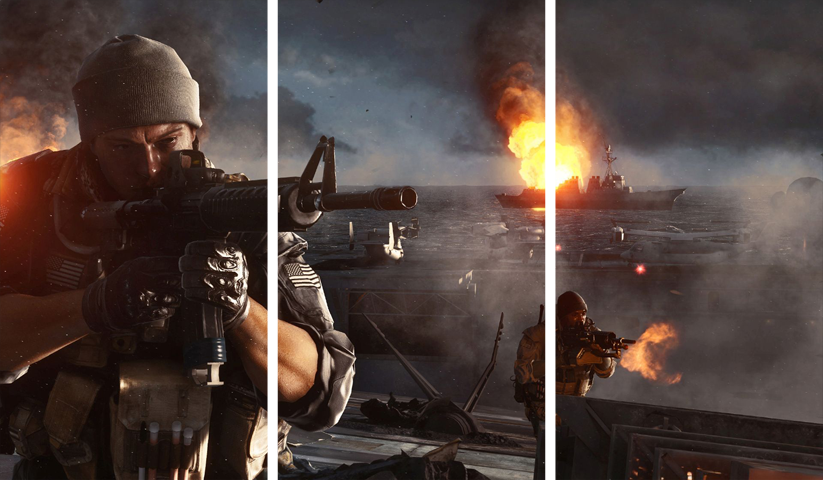 لوحة Battlefield – ثلاثة قطع – برشة أحجام | ديكور دارك