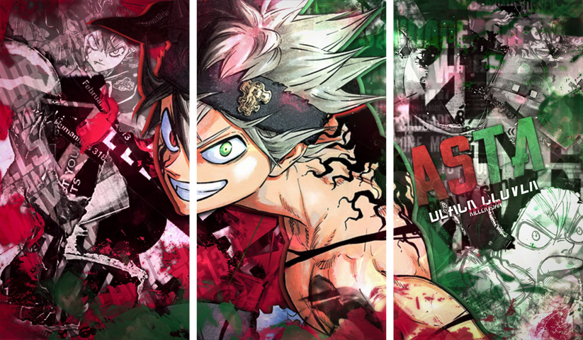 Black Clover – 3 Panels – Multiple Sizes | Home Decor