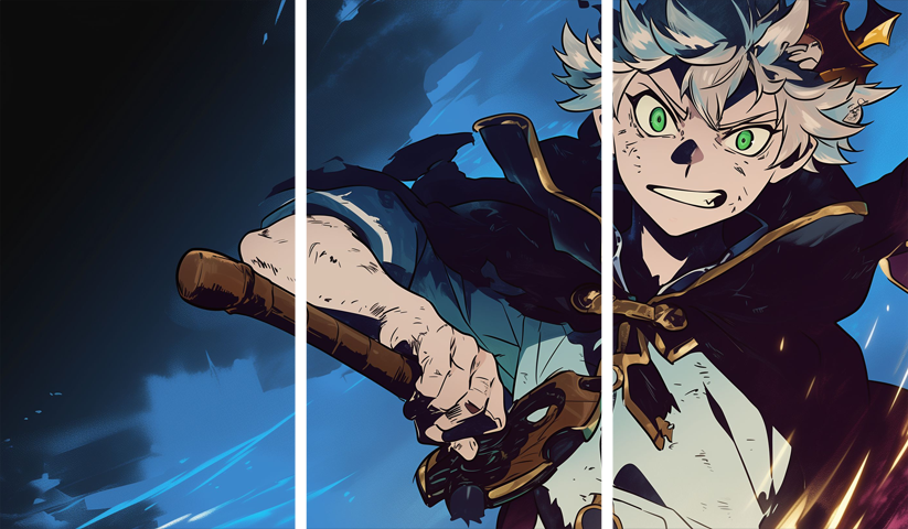 Black Clover – 3 Panels – Multiple Sizes | Home Decor