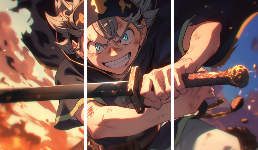 Black Clover – 3 Panels – Multiple Sizes | Home Decor