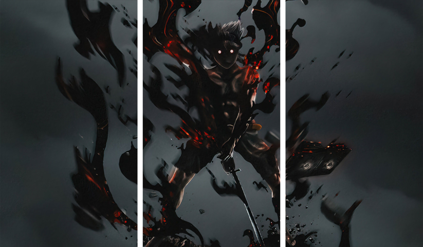 Black Clover – 3 Panels – Multiple Sizes | Home Decor