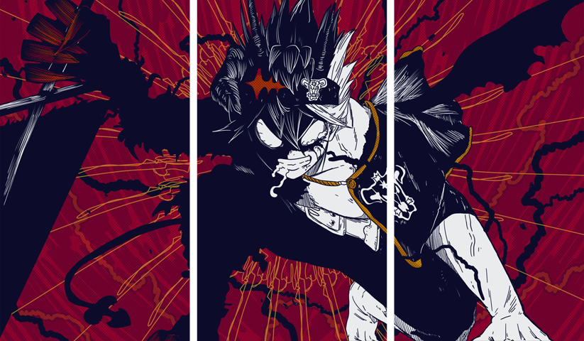 Black Clover – 3 Panels – Multiple Sizes | Home Decor