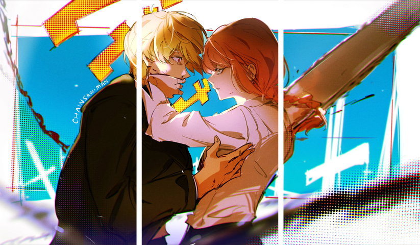 Chainsaw Man – 3 Panels – Multiple Sizes | Home Decor