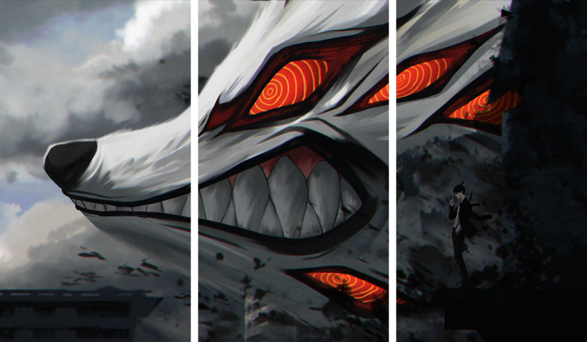 Chainsaw Man – 3 Panels – Multiple Sizes | Home Decor