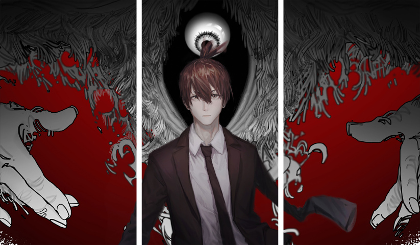 Chainsaw Man – 3 Panels – Multiple Sizes | Home Decor