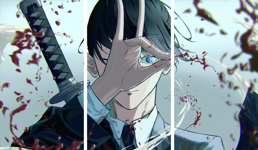 Chainsaw Man – 3 Panels – Multiple Sizes | Home Decor