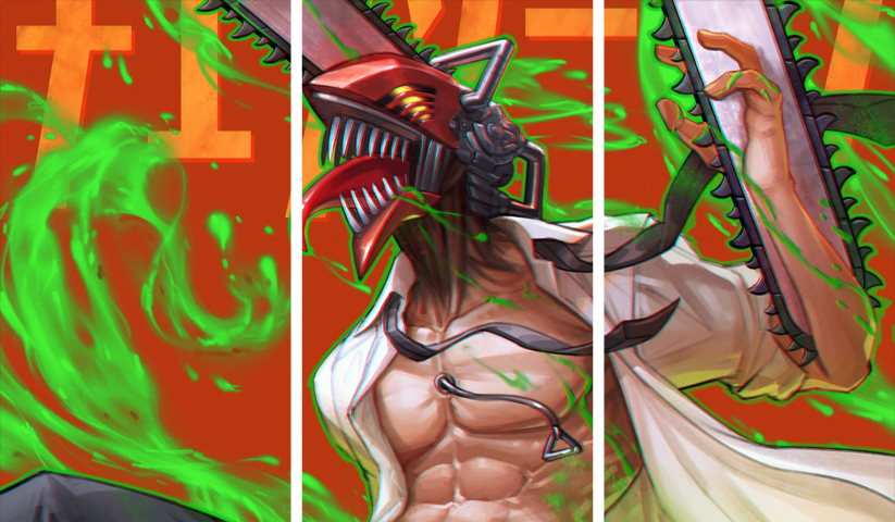 Chainsaw Man – 3 Panels – Multiple Sizes | Home Decor
