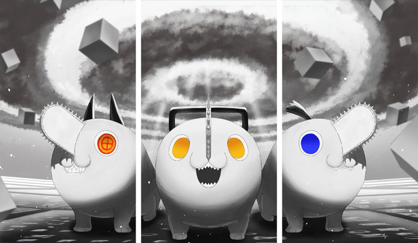 Chainsaw Man – 3 Panels – Multiple Sizes | Home Decor