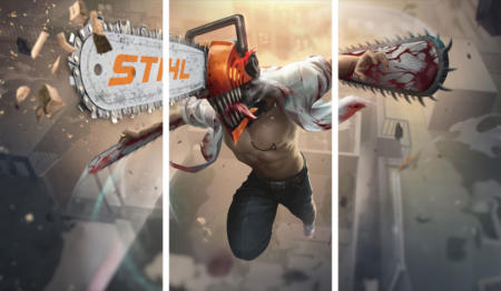 لوحة Chainsaw Man – ثلاثة قطع – برشة أحجام | ديكور دارك