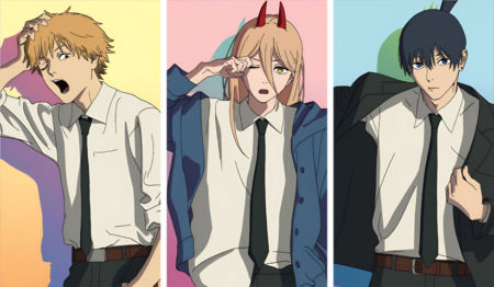 لوحة Chainsaw Man – ثلاثة قطع – برشة أحجام | ديكور دارك