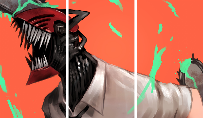 Chainsaw Man – 3 Panels – Multiple Sizes | Home Decor