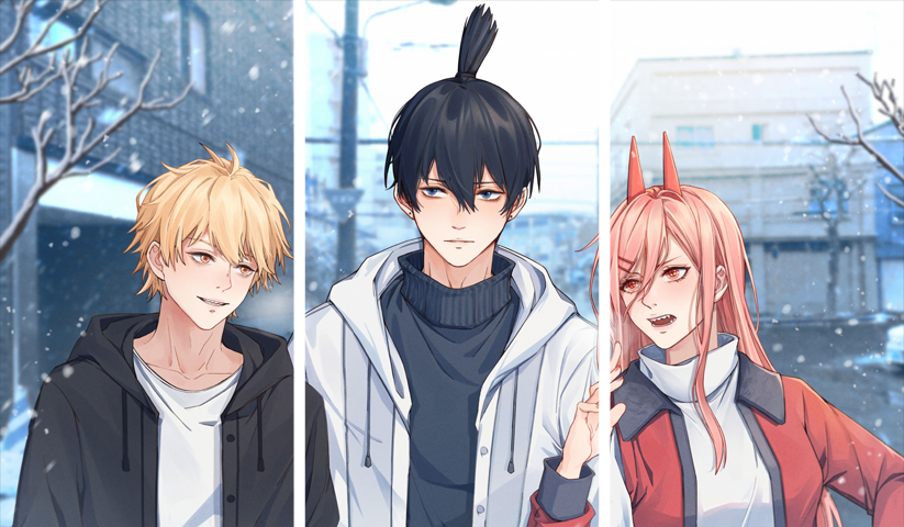 Chainsaw Man – 3 Panels – Multiple Sizes | Home Decor