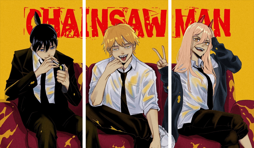 Chainsaw Man – 3 Panels – Multiple Sizes | Home Decor