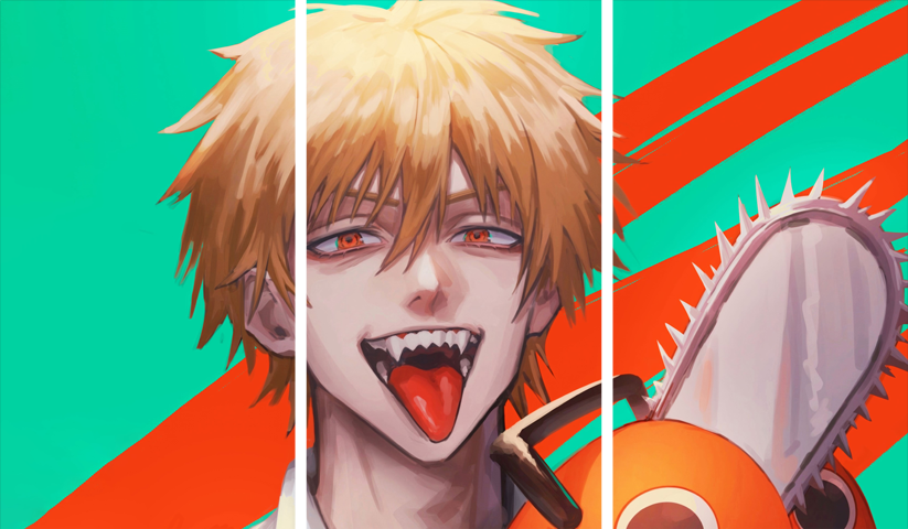 Chainsaw Man – 3 Panels – Multiple Sizes | Home Decor