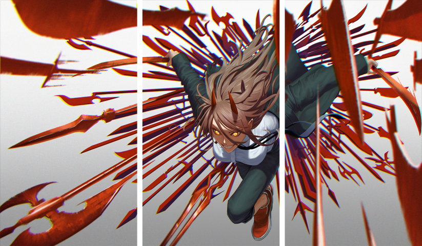 Chainsaw Man – 3 Panels – Multiple Sizes | Home Decor