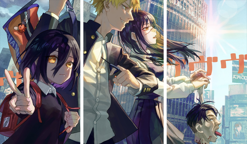 Chainsaw Man – 3 Panels – Multiple Sizes | Home Decor