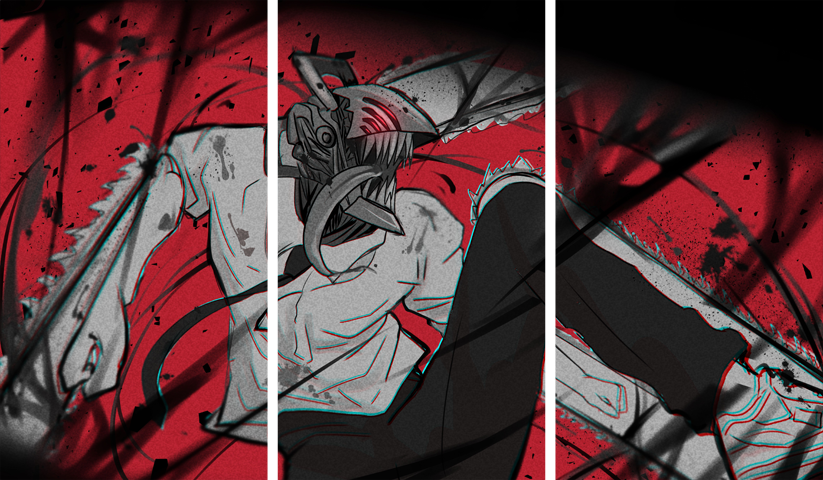 Chainsaw Man – 3 Panels – Multiple Sizes | Home Decor