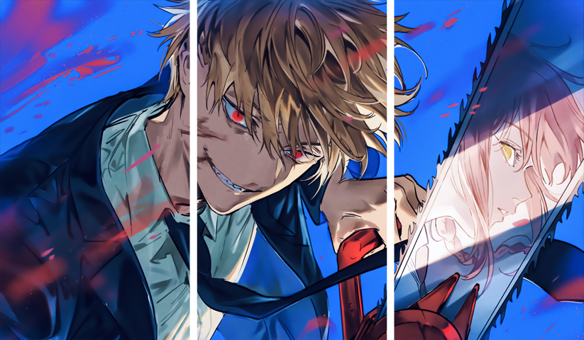 Chainsaw Man – 3 Panels – Multiple Sizes | Home Decor