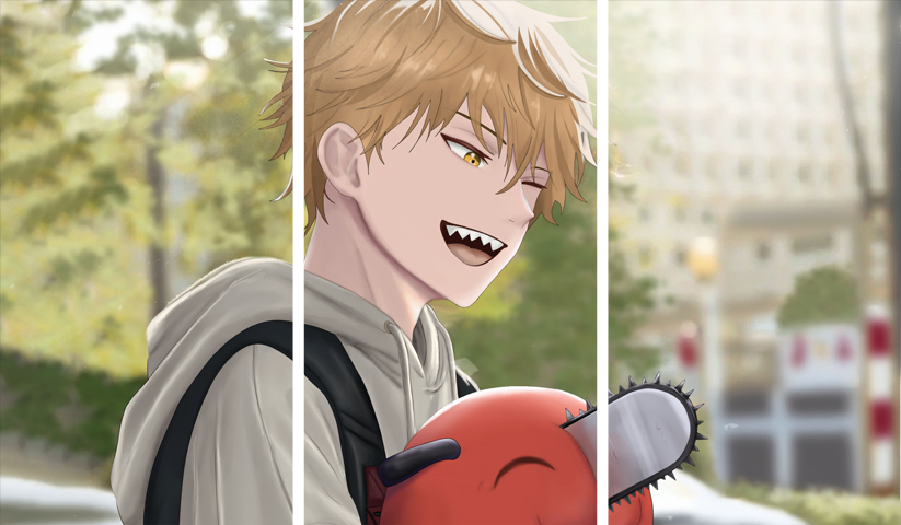 Chainsaw Man – 3 Panels – Multiple Sizes | Home Decor