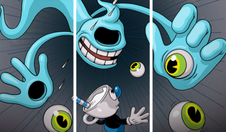 لوحة Cuphead – ثلاثة قطع – برشة أحجام | ديكور دارك