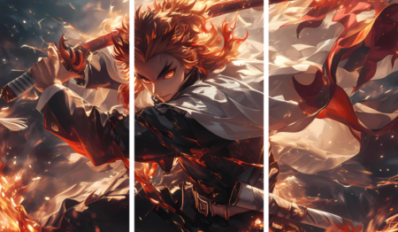 Demon Slayer – 3 Panneaux – Plusieurs Tailles | Décoration Maison