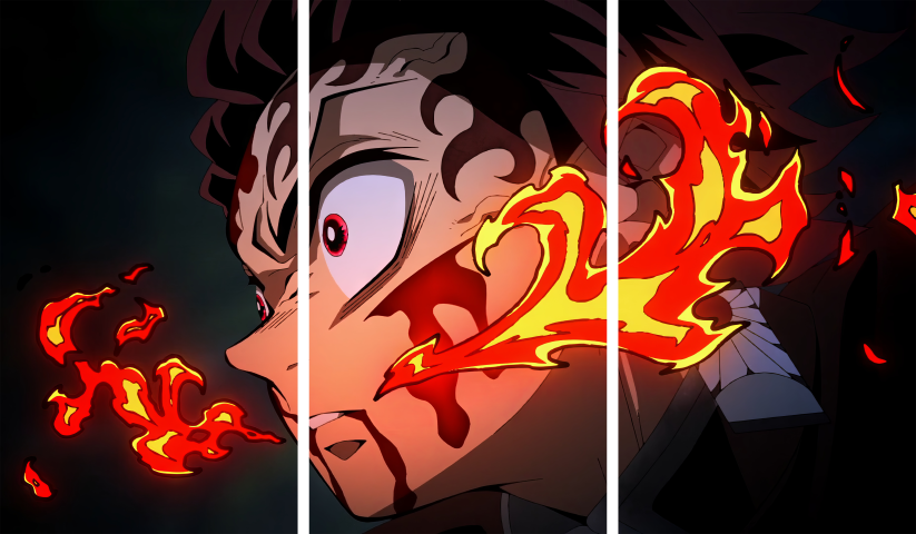 Demon Slayer – 3 Panneaux – Plusieurs Tailles | Décoration Maison