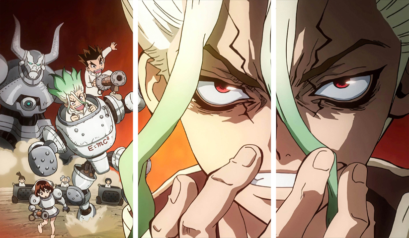 Dr Stone – 3 Panneaux – Plusieurs Tailles | Décoration Maison