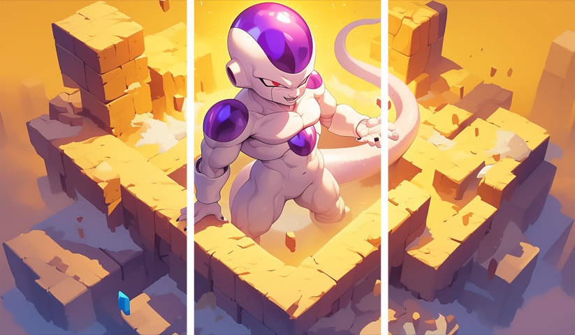 لوحة Dragon Ball – ثلاثة قطع – برشة أحجام | ديكور دارك