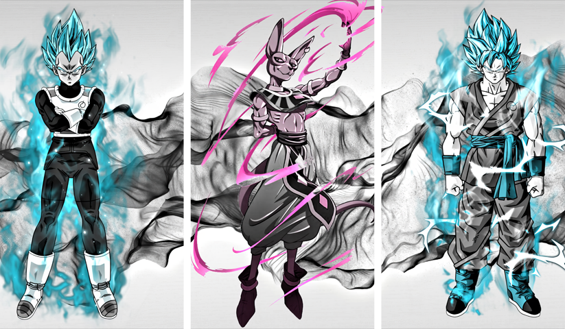 لوحة Dragon Ball – ثلاثة قطع – برشة أحجام | ديكور دارك