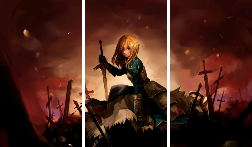 Fate Zero – 3 Panneaux – Plusieurs Tailles | Décoration Maison