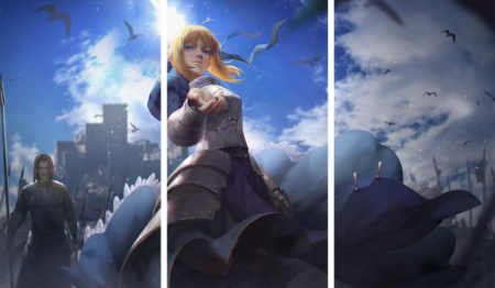 لوحة Fate stay night – ثلاثة قطع – برشة أحجام | ديكور دارك