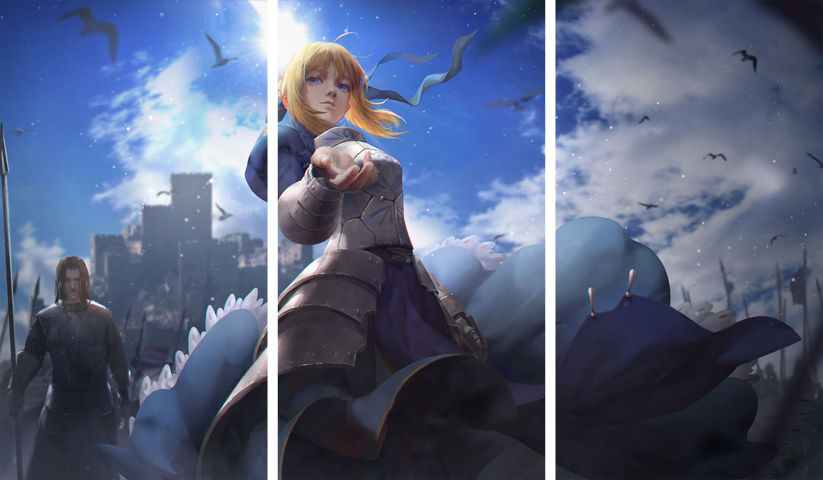 Fate stay night – 3 Panels – Multiple Sizes | Home Decor