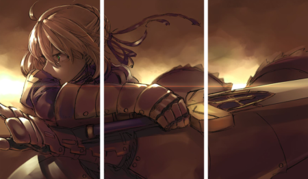 لوحة Fate stay night – ثلاثة قطع – برشة أحجام | ديكور دارك