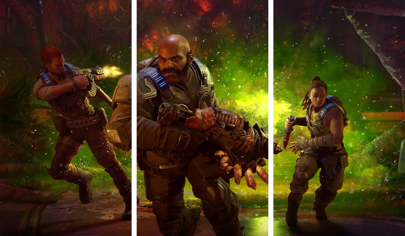 لوحة Gears of War – ثلاثة قطع – برشة أحجام | ديكور دارك