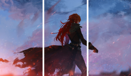 لوحة Genshin Impact – ثلاثة قطع – برشة أحجام | ديكور دارك