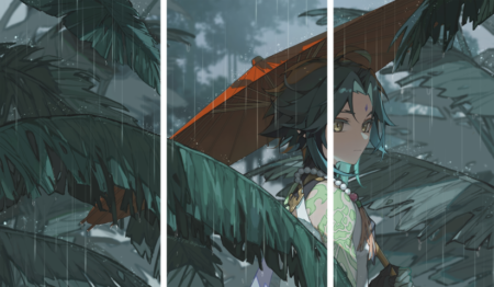 لوحة Genshin Impact – ثلاثة قطع – برشة أحجام | ديكور دارك