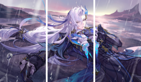 لوحة Genshin Impact – ثلاثة قطع – برشة أحجام | ديكور دارك