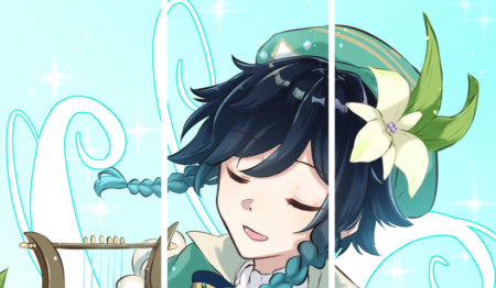 لوحة Genshin Impact – ثلاثة قطع – برشة أحجام | ديكور دارك