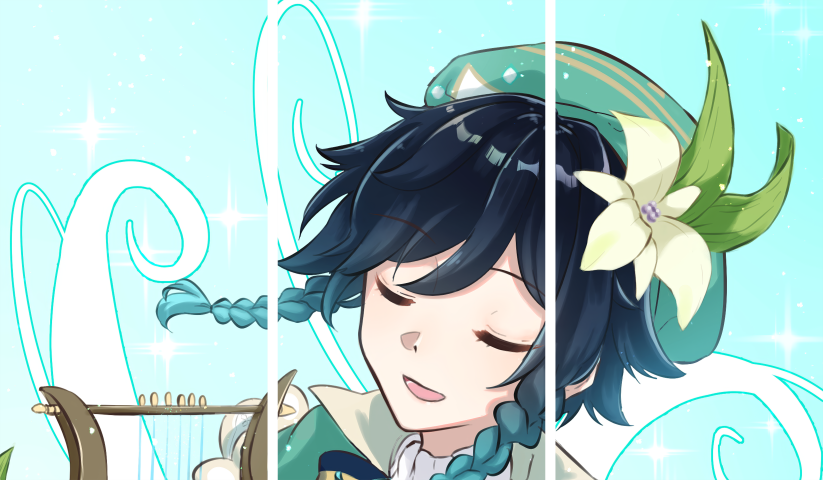 Genshin Impact – 3 Panneaux – Plusieurs Tailles | Décoration Maison