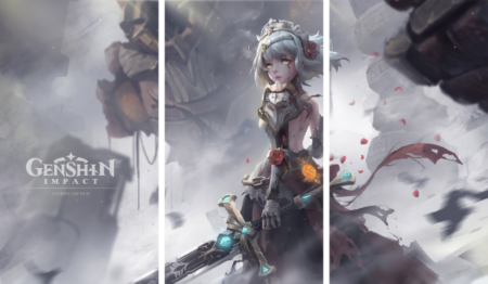 لوحة Genshin Impact – ثلاثة قطع – برشة أحجام | ديكور دارك