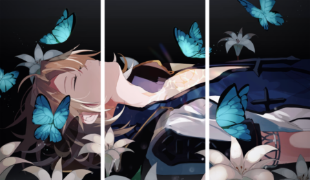 لوحة Genshin Impact – ثلاثة قطع – برشة أحجام | ديكور دارك