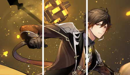 لوحة Genshin Impact – ثلاثة قطع – برشة أحجام | ديكور دارك