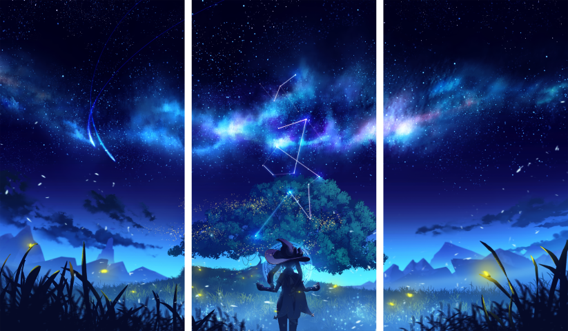 لوحة Genshin Impact – ثلاثة قطع – برشة أحجام | ديكور دارك