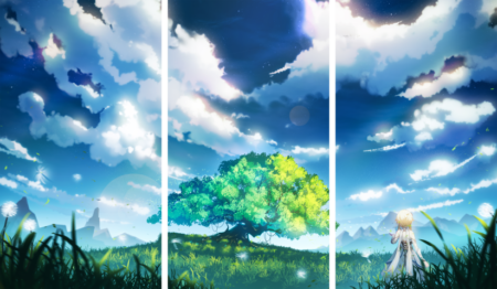 لوحة Genshin Impact – ثلاثة قطع – برشة أحجام | ديكور دارك