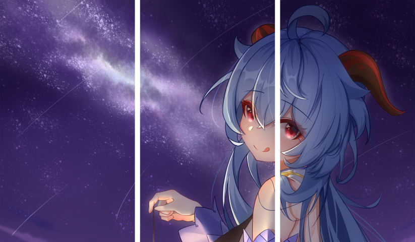 لوحة Genshin Impact – ثلاثة قطع – برشة أحجام | ديكور دارك