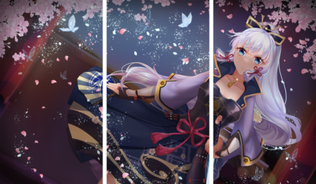 لوحة Genshin Impact – ثلاثة قطع – برشة أحجام | ديكور دارك