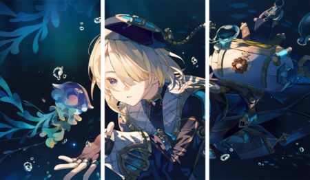 لوحة Genshin Impact – ثلاثة قطع – برشة أحجام | ديكور دارك