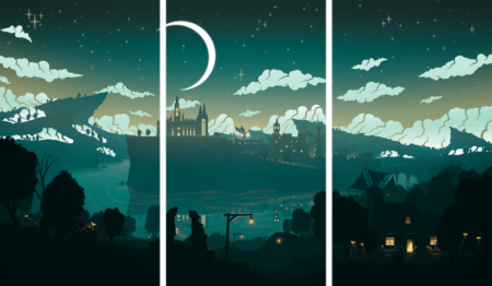 لوحة Genshin Impact – ثلاثة قطع – برشة أحجام | ديكور دارك