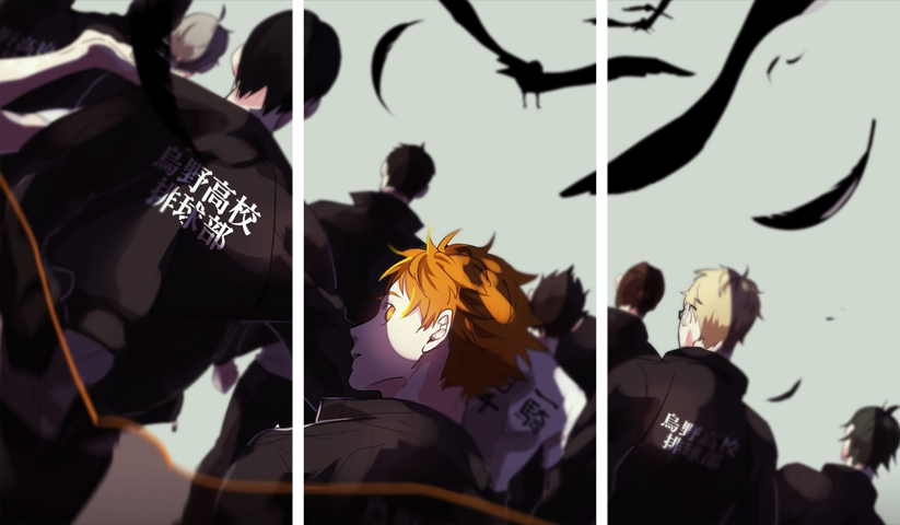لوحة Haikyuu! – ثلاثة قطع – برشة أحجام | ديكور دارك